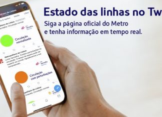Circulação do Metro de Lisboa em tempo real no twitter